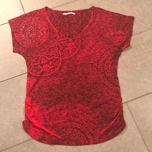 Maurice's Red and Black Top